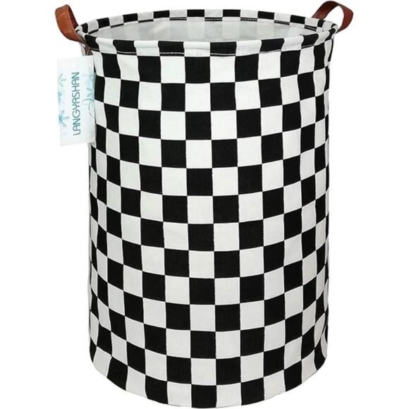 LANGYASHAN Laundry Basket Canvas Fabric Collapsible Organizer Basket - Picture 14 of 16